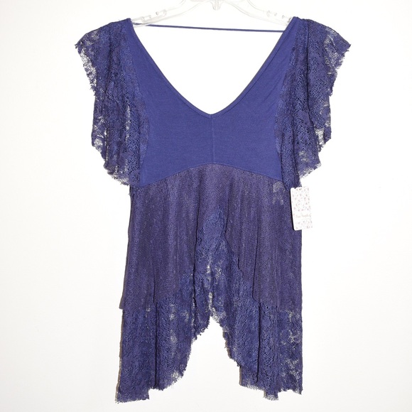 Free People Heatherton Lace Fairy Wing Top - Picture 3 of 6